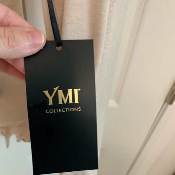 YMI Collections beige tie front cardigan. New. Size large - Picture 6 of 13